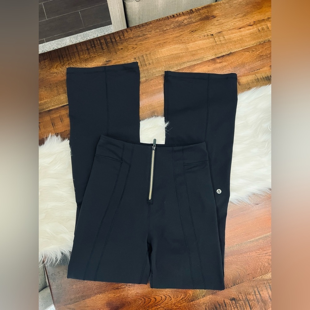 Lululemon Define Zip-Front High-Rise Flared Pant Black Size 4 Luon Yoga Leggings - Picture 7 of 9